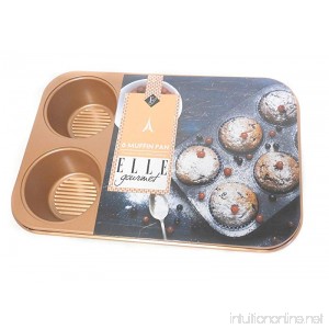 Elle Gourmet 6 Muffin Pan Premium Non Stick Coating - B07BY6FTY2